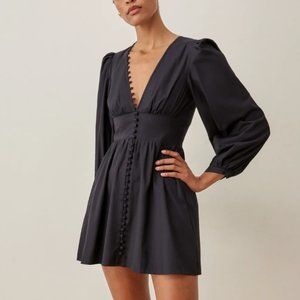 Reformation Black Midi Dress